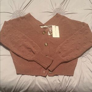 Elegant Tan Button-Up Cardigan